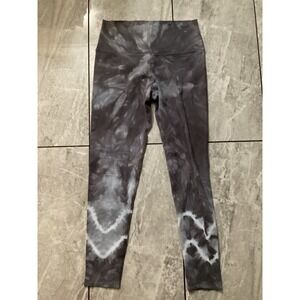 Electric & Rose Sunset High Rise Tie Dye Leggings Charcoal Grey White Womens L